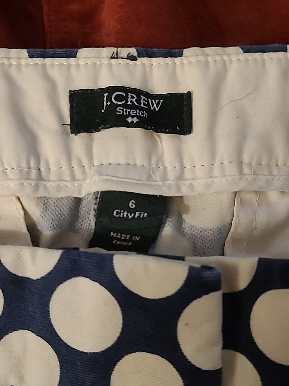 J. Crew Navy and White Polka Dot Chinos - Picture 3 of 3